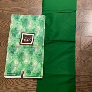 1 yard 100% cotton  DaViva Ankara Fabric  Plain Green