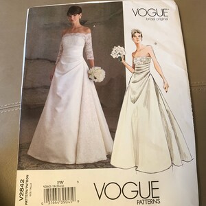 Sewing Pattern Vogue  Pattern #2842 Bridal Original