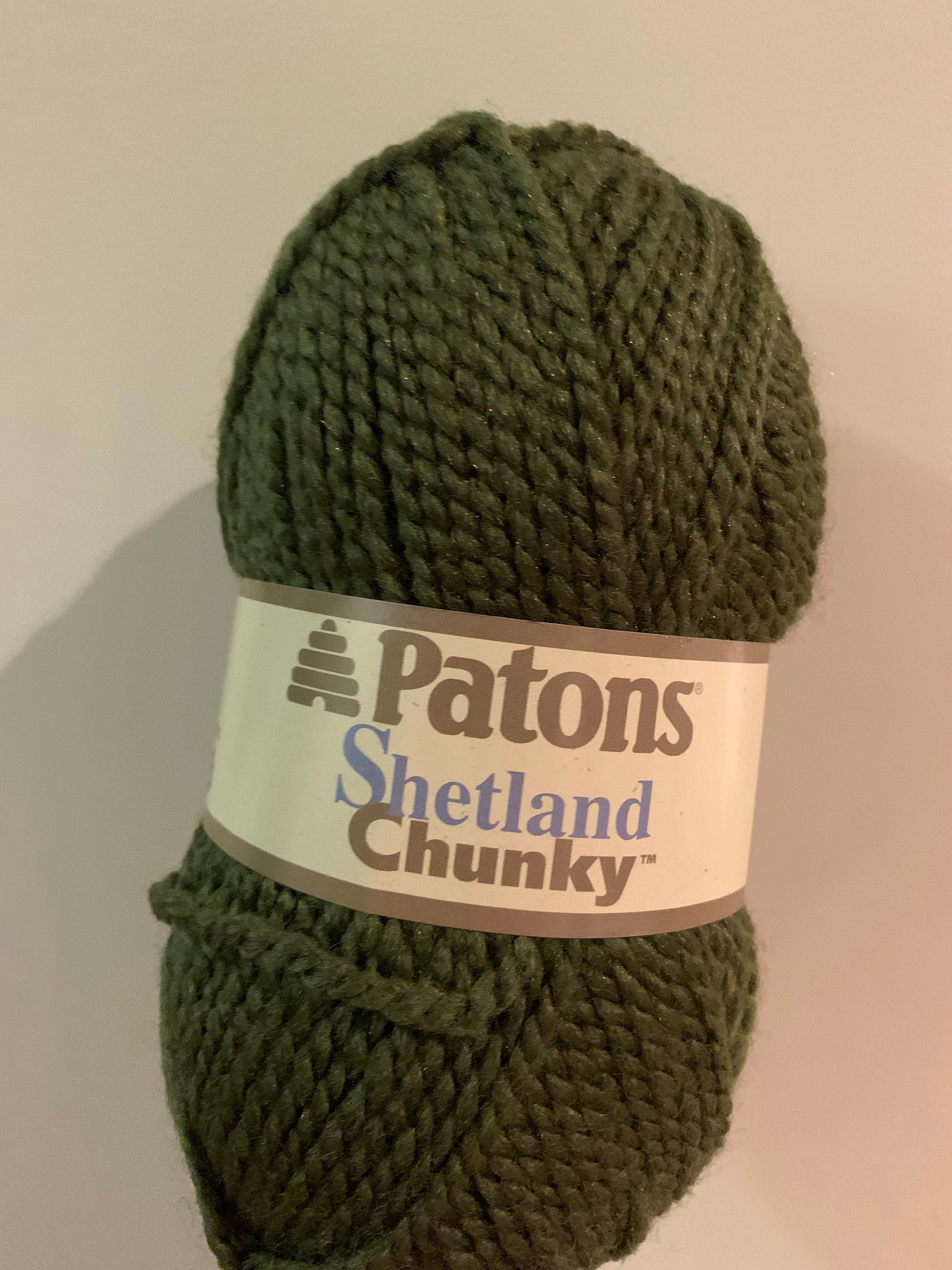 PATONS Shetland Chunky Yarn BLACK 4 Skeins total 3.5 oz each Wool
