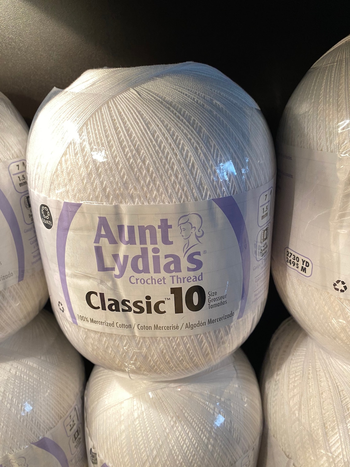 Aunt Lydia's Classic Crochet Thread jumbo Size 10 White - Etsy UK
