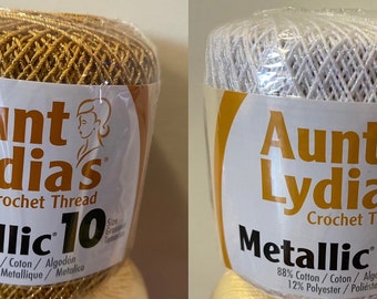 Aunt Lydia's Metallic Crochet Thread Size 10