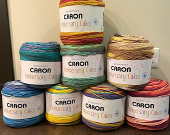 CARON Anniversary Cakes, Super Bulky 6 Weight LOLLIPOP, Cake Yarn,  Amigurumi, Crochet, Knitting, Wall Decor, Colors Project, Chunky Yarn 