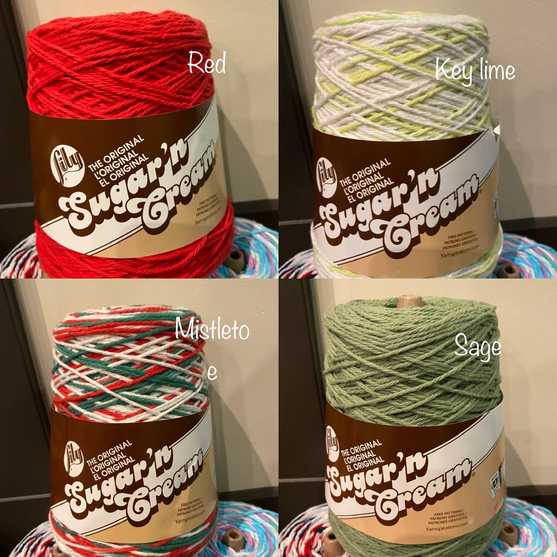 SAGE - 14oz  674 yards Cone. Lily Sugar N Cream Cotton yarn. 100% cotton.  Great for dishcloths and more!