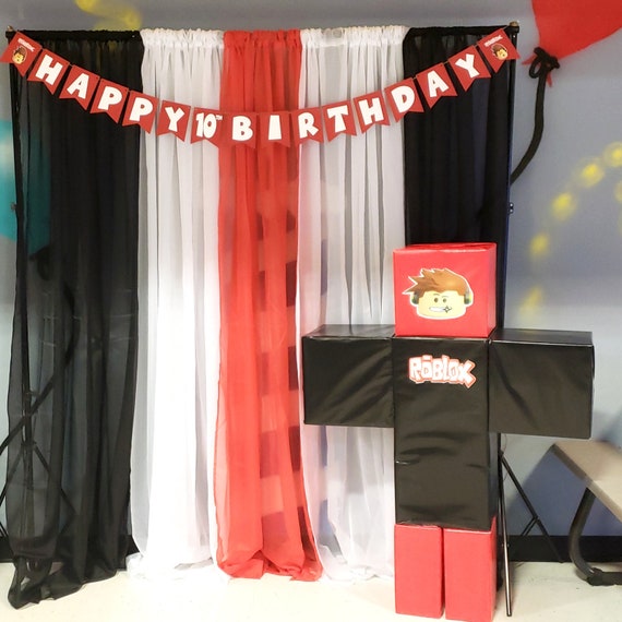 Roblox Backdrop Birthday Party Decor Banner Signs Bayarea Etsy - roblox backdrop ideas