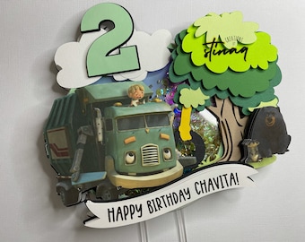 Trash Truck Cake Topper