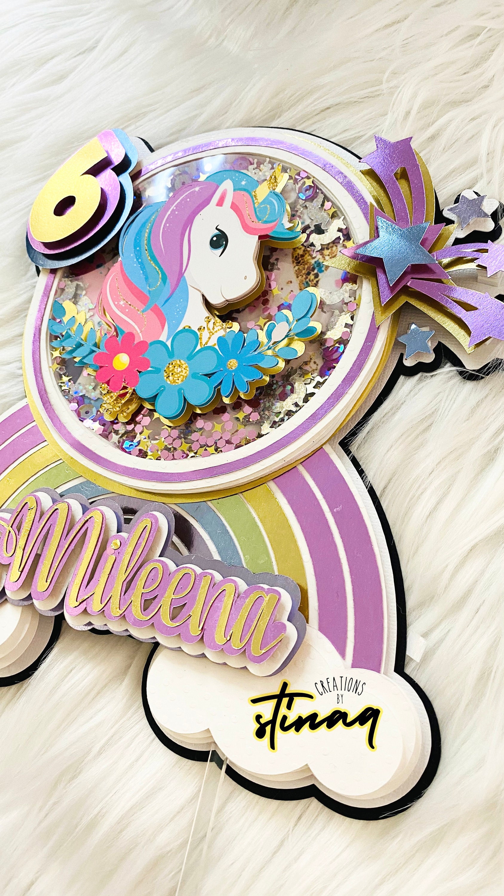 unicorn cake topper etsy