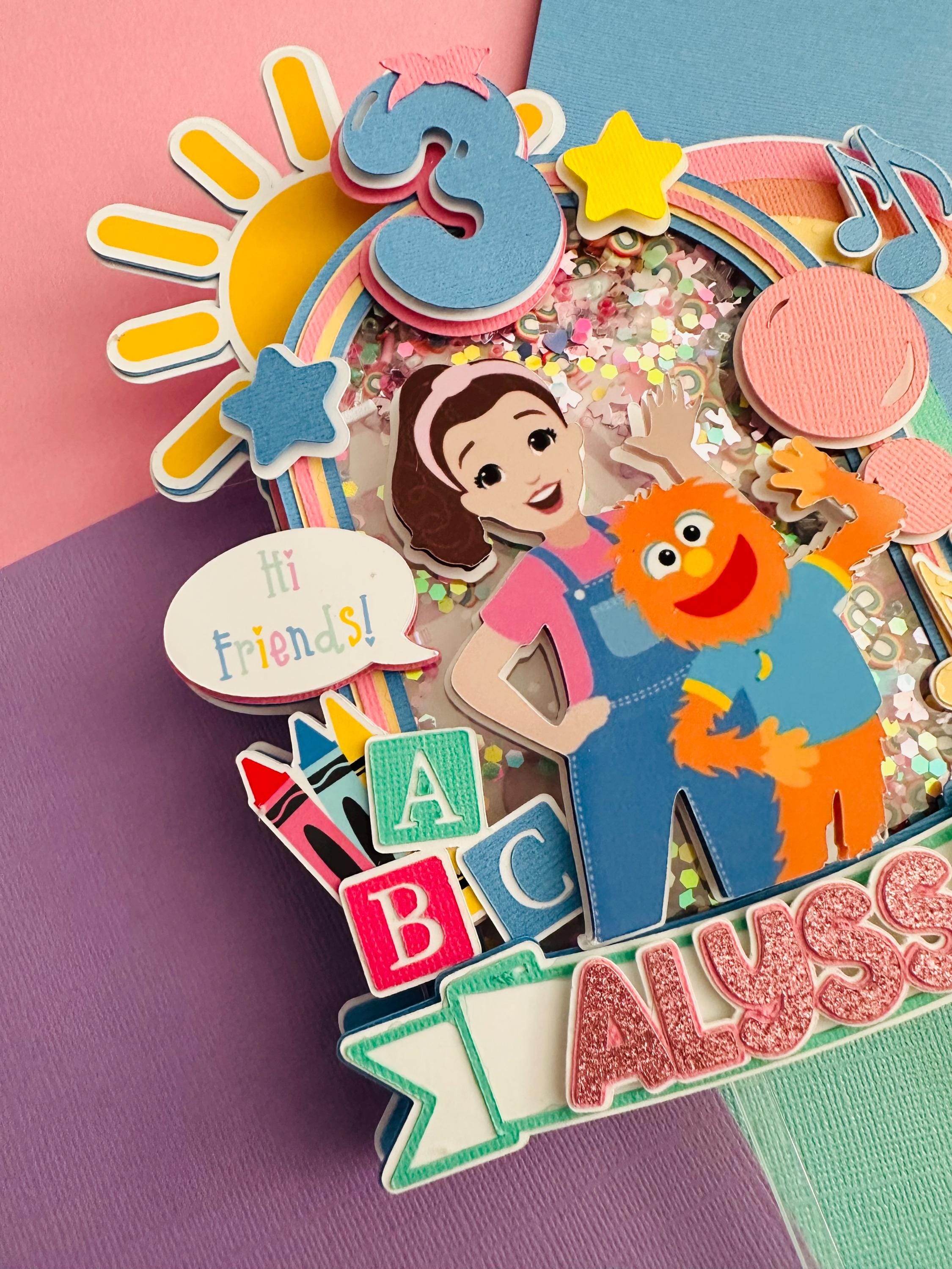 Personalized 'hi Friends' Cake Topper: Shaker, ABC Theme - Etsy