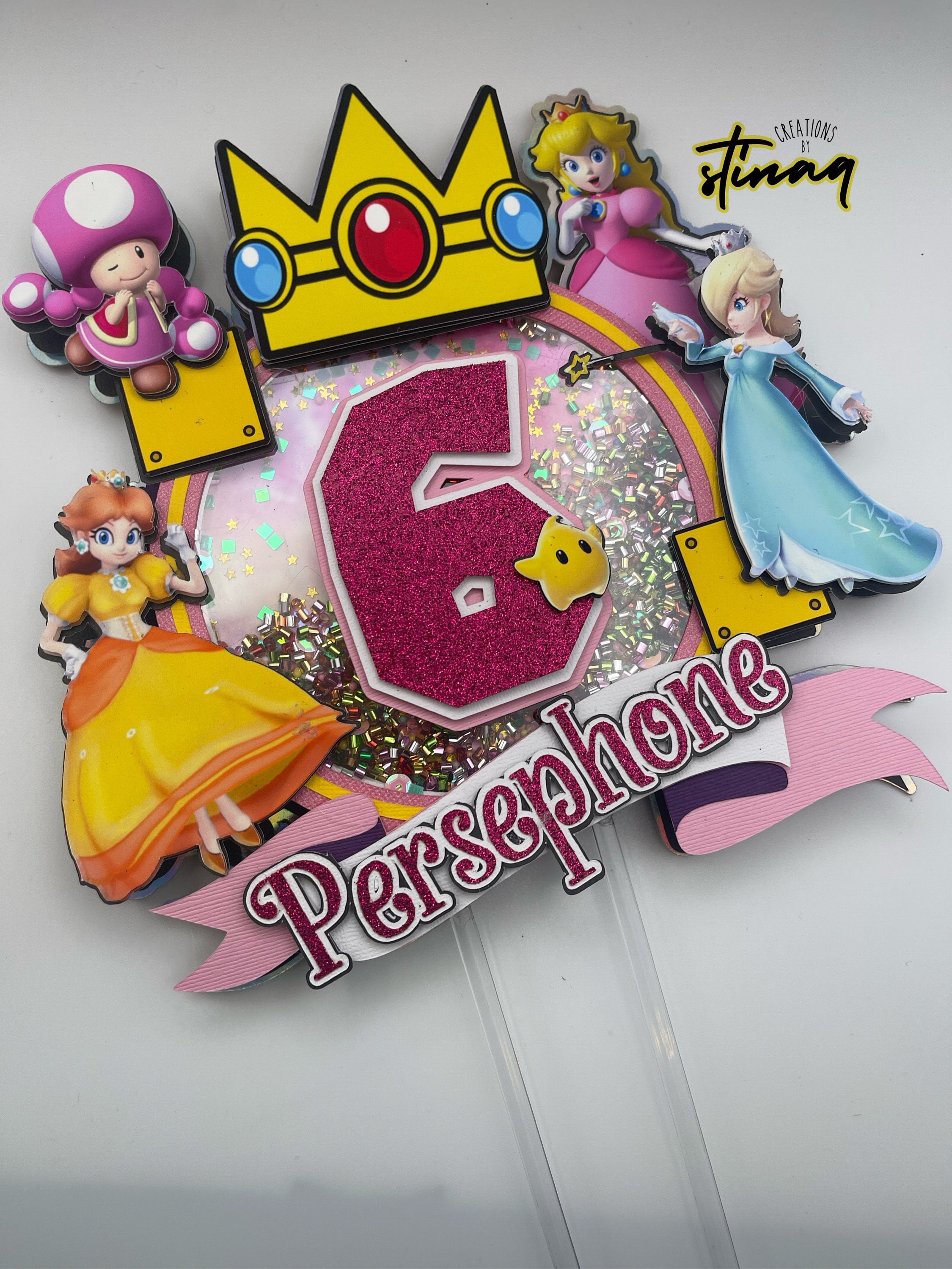 Princess Peach and Daisy Cake Topper / Super Mario Princess Peach / Castle  / Princess Peach / Daisy / Princess Peach Birthday Party 