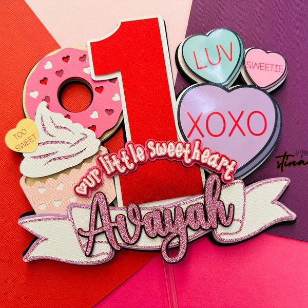 Our little Sweetheart | Sweetheart Cake Topper | Valentine's Day Cake Topper