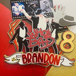 King of pop cake topper | MJ cake topper | Michael Jackson Cake topper | Who&#39;s Bad Cake topper