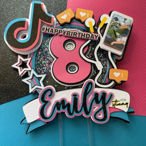Tiktok Cake Topper Tik Tok Cake Tiktok Decor Tiktok Party Etsy