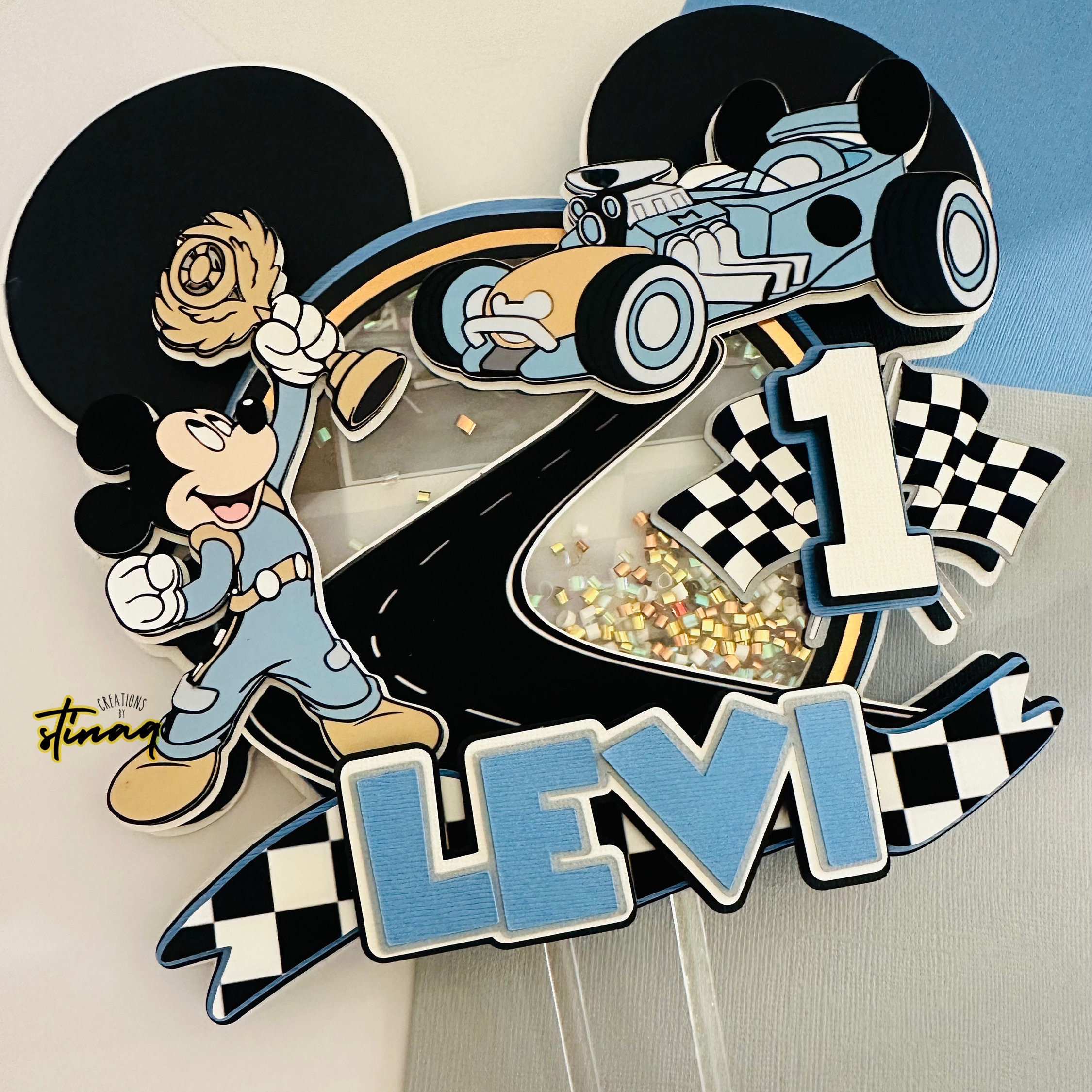 Road Racer Cake Topper | Roadster | Mickey Racer - Etsy