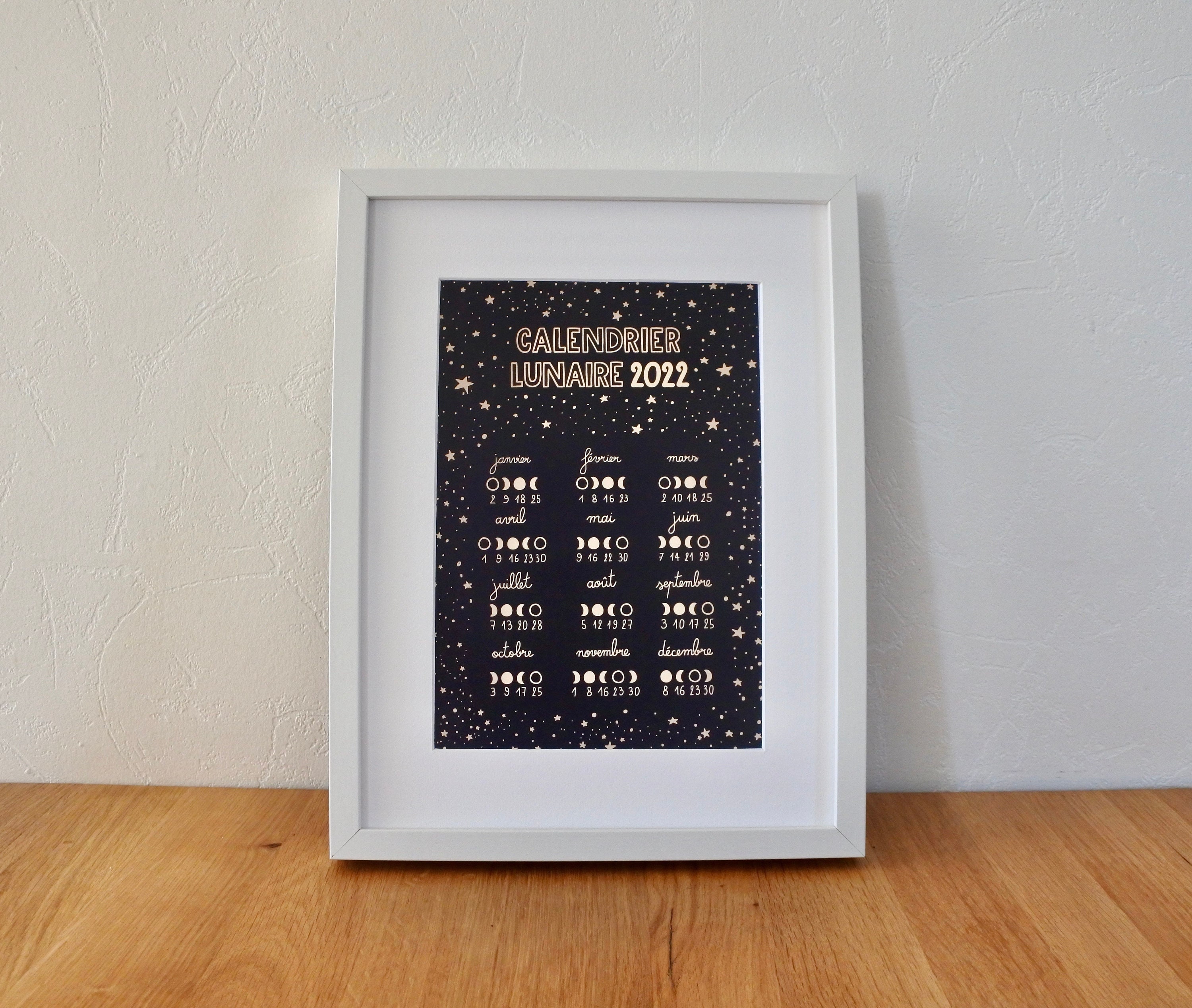 Calendrier Lunaire 2022 Affiche, Carte et Pdf