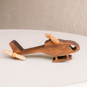 Wooden Montessori Helicopter | Personalization Available | Natural Hardwood