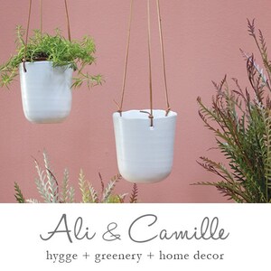 Hanging planter, succulent planter, ceramic planter, white ceramic planter, hanging plant pot