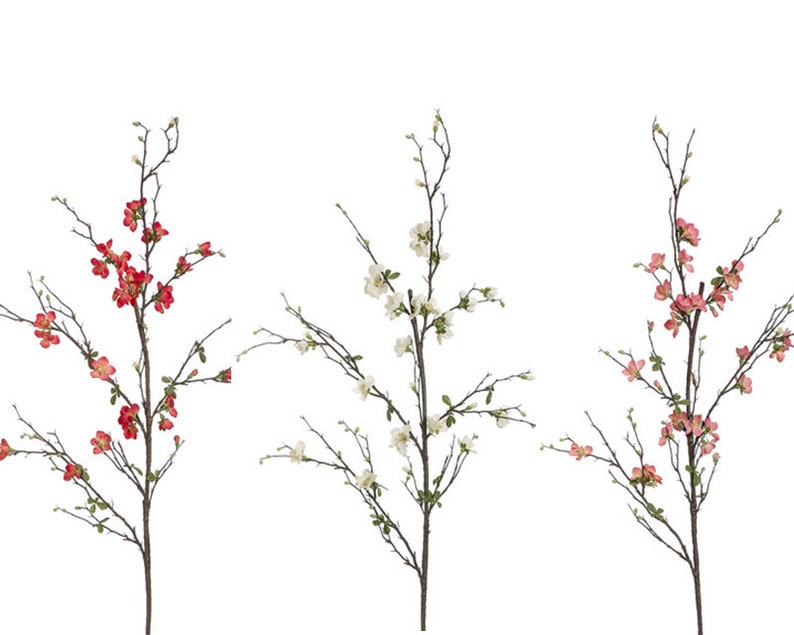 Flowering branch, 3 colors, sold individually, high end decorative branch, Quince blossom, faux flowering Quince branch, artificial branch image 6