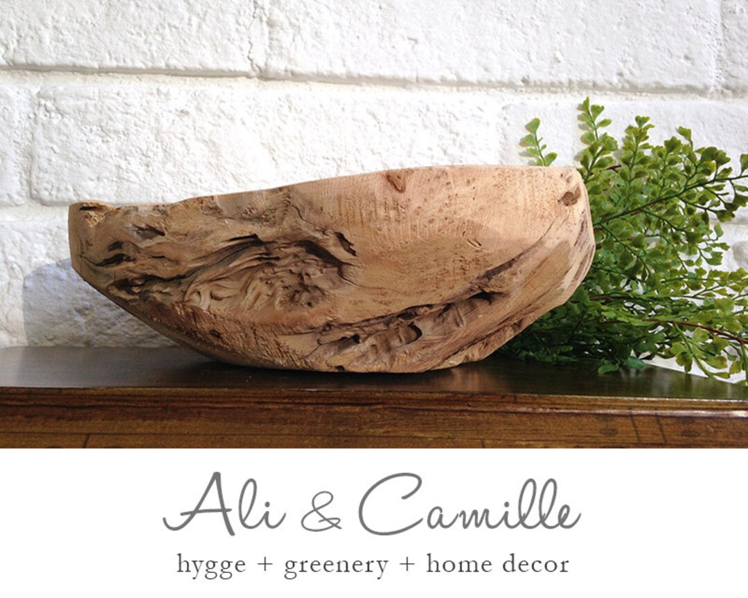 Wood Bowl Hygge Decor Natural Wood Bowl Rustic Wood Bowl Etsy
