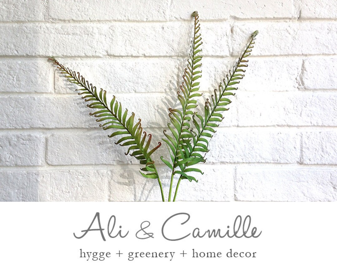 3 Fern Leaves, Artificial Fern Leaves, Greenery Decor, Woodland Decor