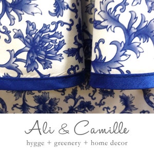 Chinoiserie tablecloth, round, faux silk, Ginger jar blue, blue white, Chinoiserie fabric, print, blue white ginger jar, decor, overlay