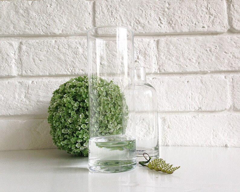 Vase 4 Sizes Clear Glass Vase Greenery Vase for Weddings Etsy