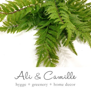 Greenery, large leather fern, faux fern, fern decor, greenery wedding, green decor, Hygge decor, artificial greenery, fake fern, artificial