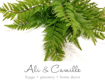 Large Faux Leather Fern Stem: 22-Inch Artificial Greenery