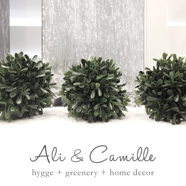 Artificial Boxwood Ball: 4" Faux Greenery Orb
