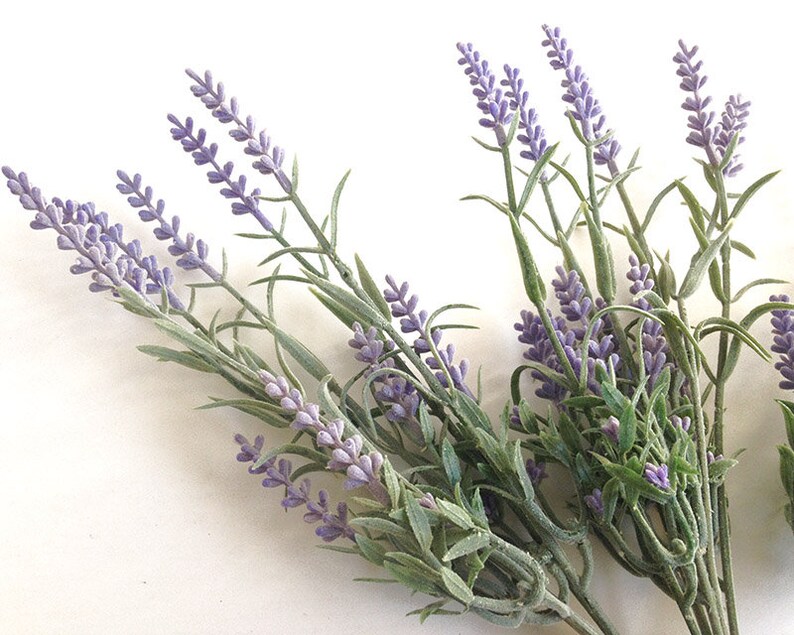 3 Faux lavender stems handtied lavender bundle artificial Etsy