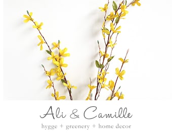 Faux Forsythia Branch: 38-Inch Yellow Spring Bloom