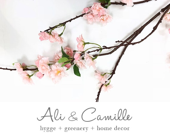 Decorative Branch Cherry Blossom Flowering Branch Faux Silk Etsy