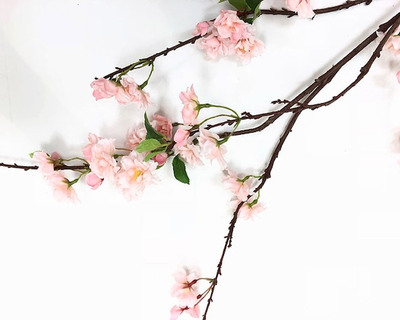 Branche Décorative Fleur De Cerisier Branche Fleurissante Fleurs En Soie Branche De Fleur De Cerisier Branche Florale Floraison Cherry Arbre