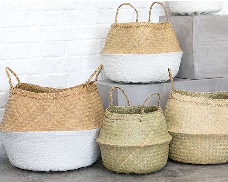 3 size Extra large seagrass baskets belly basket home Etsy