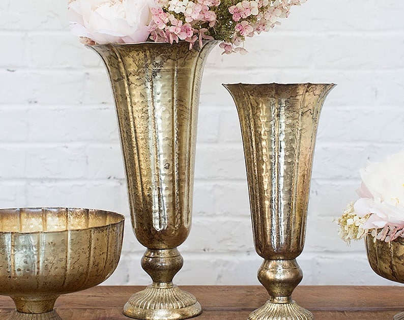 4 Size Metal Compote Compote Vase Gold Compote Pedestal Etsy
