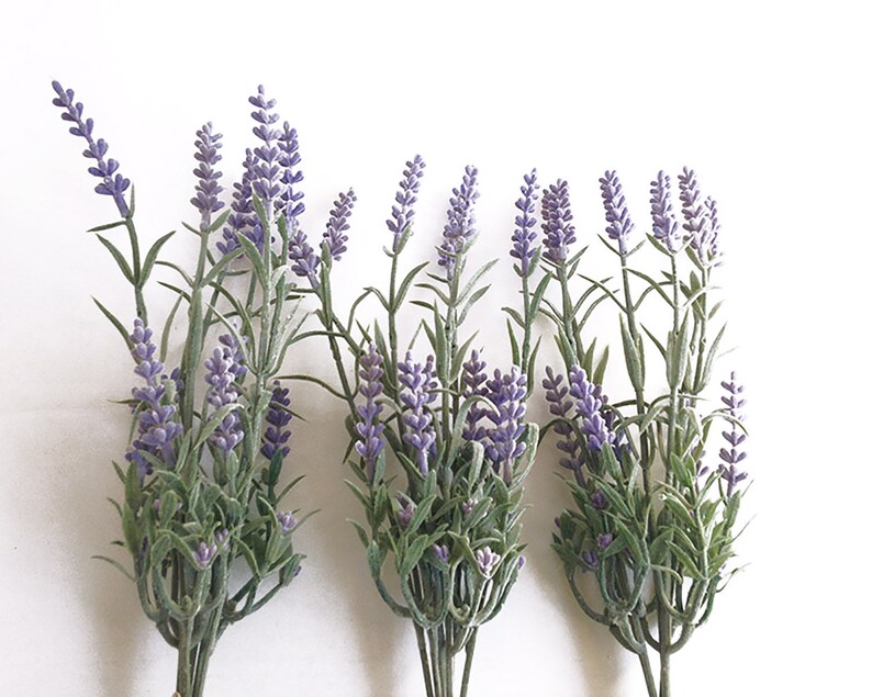 3 Faux Lavender Stems Handtied Lavender Bundle Artificial Etsy