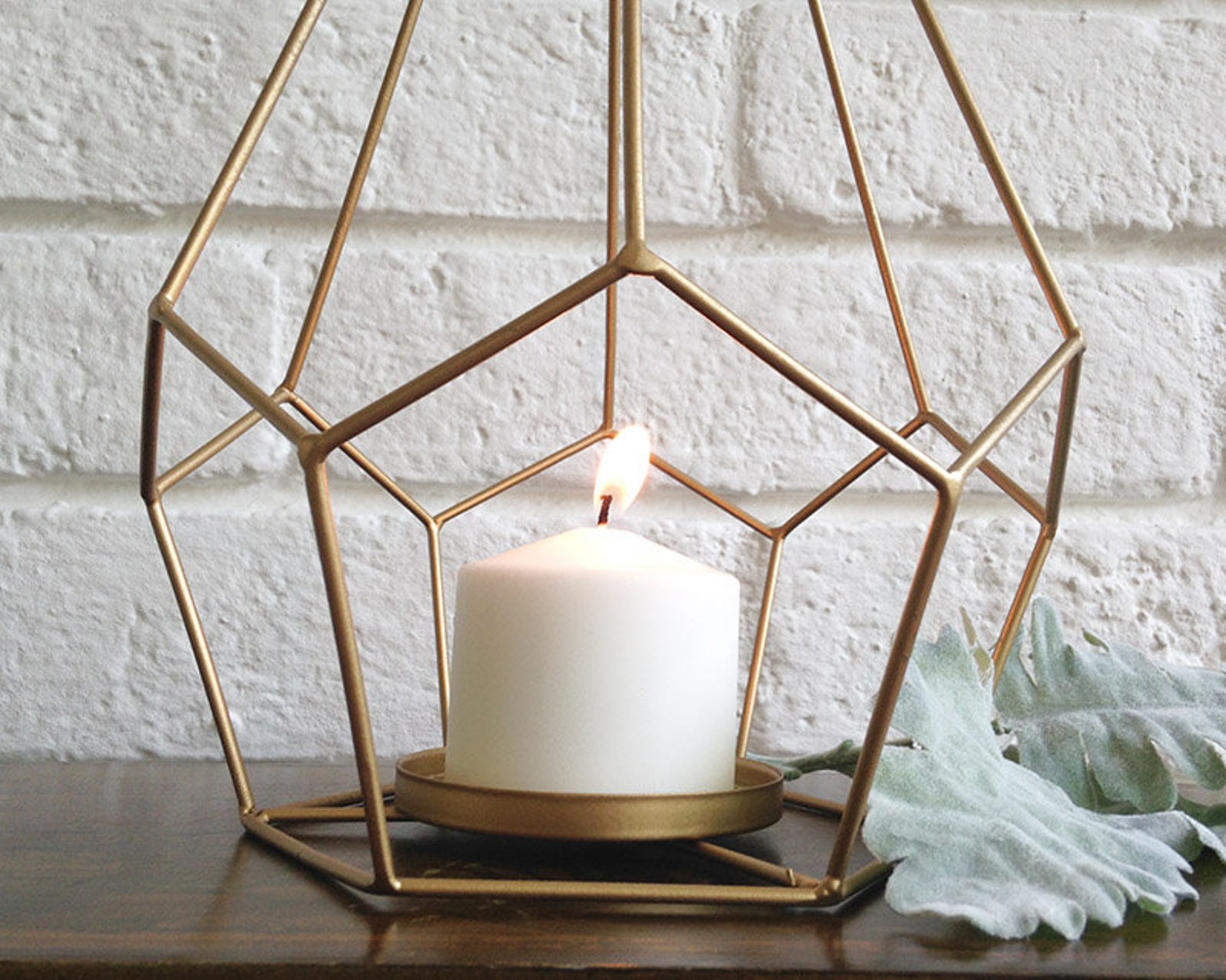 Geometric Votive Tall Hanging Votive Candle Holder Brass Etsy New Zealand