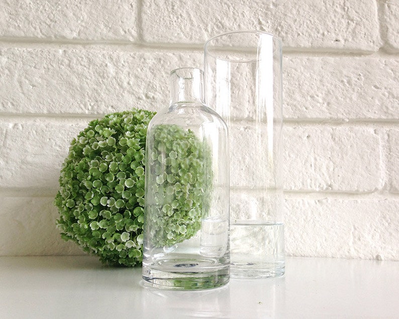 Vase 4 Sizes Clear Glass Vase Greenery Vase for Weddings Etsy