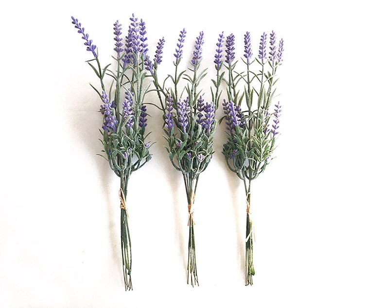 3 Faux Lavender Stems Handtied Lavender Bundle Artificial Etsy