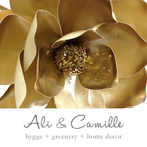 Metallic magnolia flower, gold, latex silk, gold magnolia, magnolia Christmas, magnolia stem, magnolia market, magnolia decor