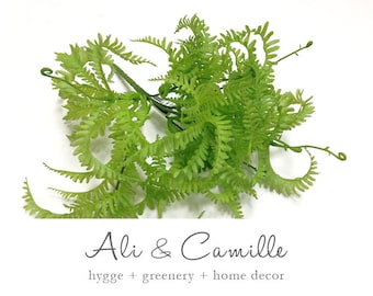 Faux Woodland Fern Stem: Spring Green Home Decor
