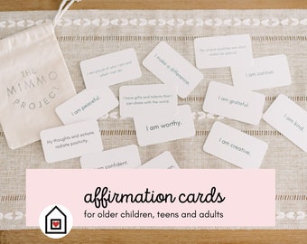 Affirmation Cards for Older Children - self-esteem, self-confidence, mindfulness, arts and crafts, Montessori, tween, teens, back to school