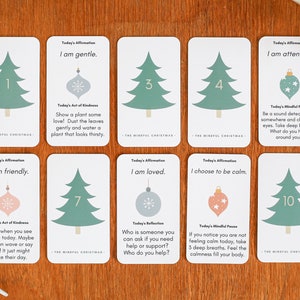 COPIA DIGITAL Tarjetas de Calendario de Adviento Consciente, Tarjetas de Actividades de Adviento, Tarjetas de Actividades Familiares de Navidad, Calendario de Adviento de Actividades Navideñas
