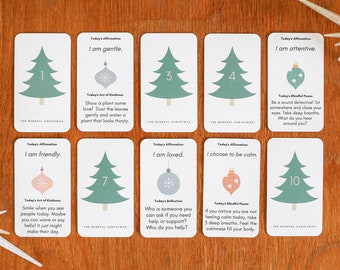 DIGITAL COPY Mindful Advent Calendar Cards, Advent Activity Cards, Christmas Family Activity Cards, Christmas Activities Advent Calendar