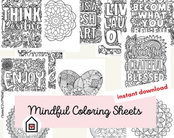 Mindfulness Coloring Sheets