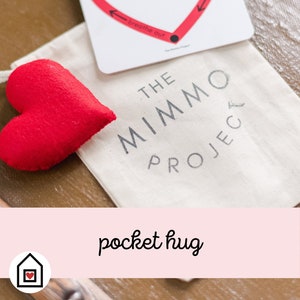 Pocket Hug with Affirmation Card and Heart, Stocking stuffer for kids image 1