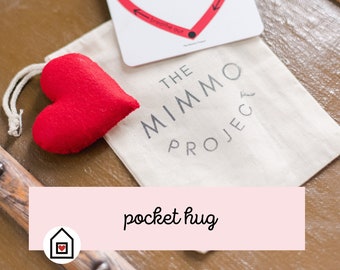 Pocket Hug with Affirmation Card and Heart, Stocking stuffer for kids