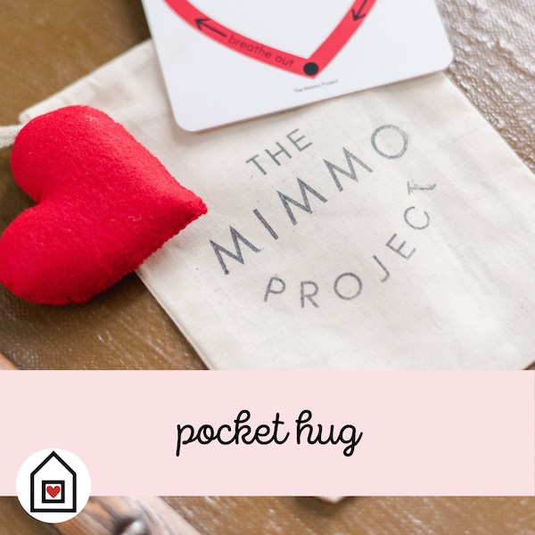 Pocket Hug with Affirmation Card and Heart, Stocking stuffer for kids