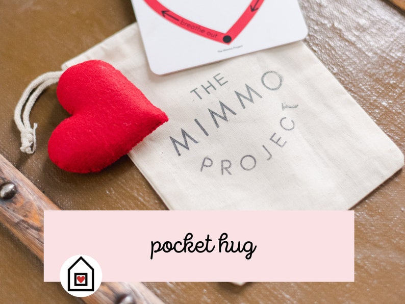 Pocket Hug with Affirmation Card and Heart, Stocking stuffer for kids image 1