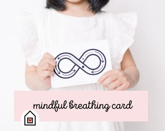 Breathing Card for Children, Mindfulness, Meditation, Self-Esteem and Anxiety Reduction Tools