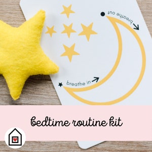 Solution de sommeil conscient pour les enfants avec des cartes de respiration et d'affirmation et une étoile faite à la main - Parfaite pour la routine de l'heure du coucher de votre enfant !