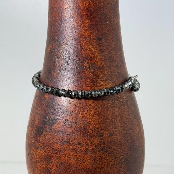 Memory wire wrap bracelet with charcoal beads